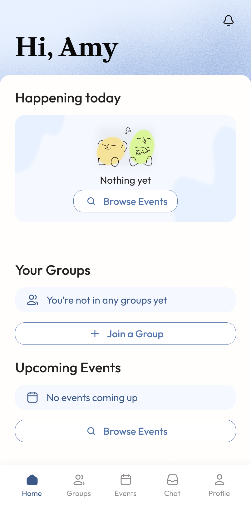 Bullb home screen
