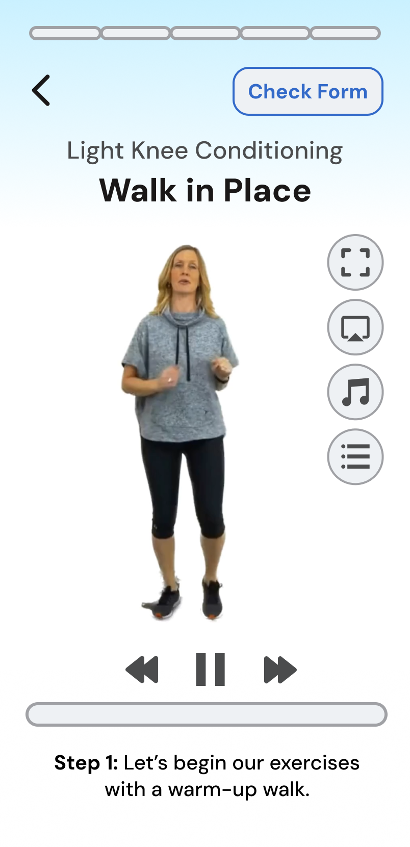 StayFit workout screen